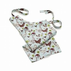 Crate & Barrel Chicken  farmhouse Hen Printed Kitchen Cooking Apron